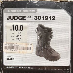 DC - Judge - Snowboarding Boots - Black - Size 10